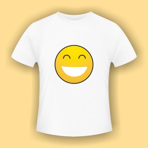 Buźka wzór 01 - biała koszulka bawełniana (t-shirt) z kolorowym nadrukiem