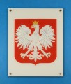 Godło Polski z białym tłem na bezbarwnej plexi 40 cm x 50 cm