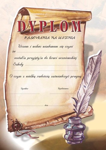 Dyplom pasowania na ucznia B009