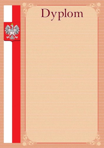 Dyplom uniwersalny z godłem i flagą RP bez tekstu B042