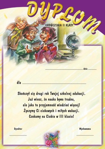 Dyplom Ukończenia II Klasy B018