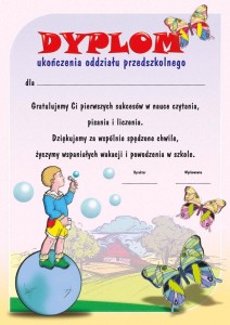 Dyplom ukończenia przedszkola B001