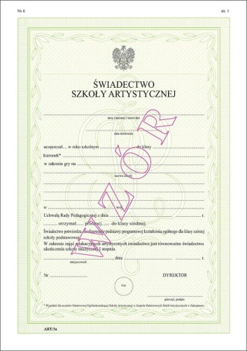 ART/3a Świadectwo promocyjne