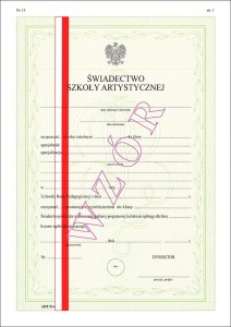 ART/5/w Świadectwo promocyjne  