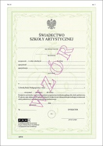ART/6 Świadectwo promocyjne  