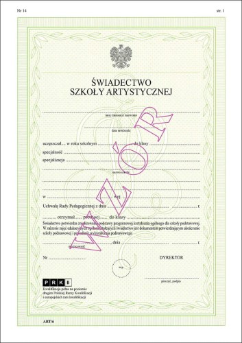ART/6 Świadectwo promocyjne