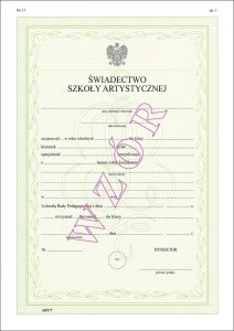 ART/7 Świadectwo promocyjne 