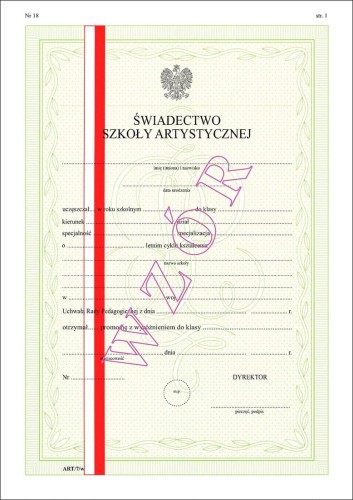 ART/7/w Świadectwo promocyjne