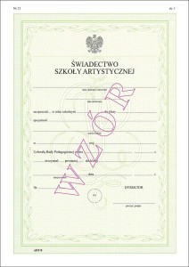 ART/8 Świadectwo promocyjne 