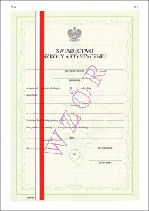 ART/8/w Świadectwo promocyjne 