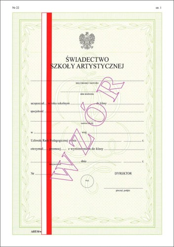 ART/8/w Świadectwo promocyjne