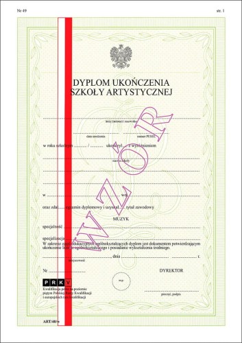 ART/40/w Dyplom ukończenia