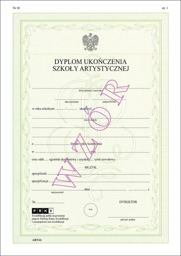 ART/41 Dyplom ukończenia