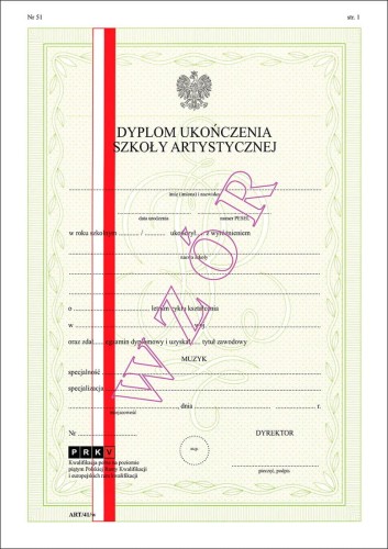 ART/41/w Dyplom ukończenia
