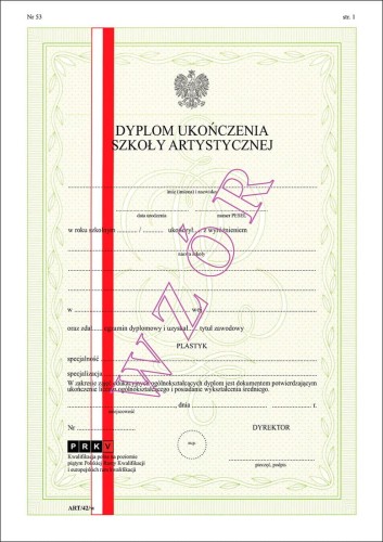 ART/42/w Dyplom ukończenia