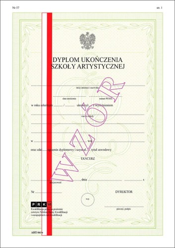 ART/44/w Dyplom ukończenia