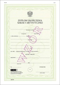 ART/45 Dyplom ukończenia 