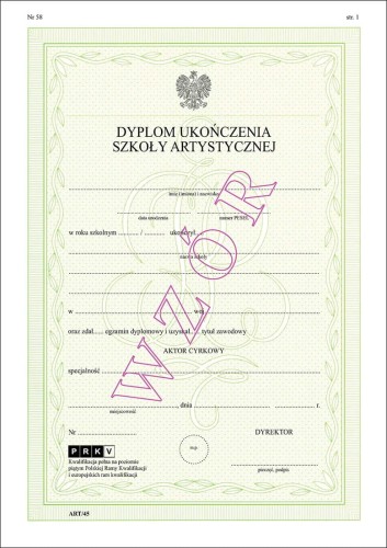 ART/45 Dyplom ukończenia