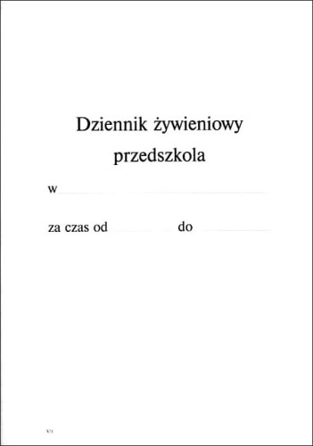 Dziennik żywieniowy przedszkola