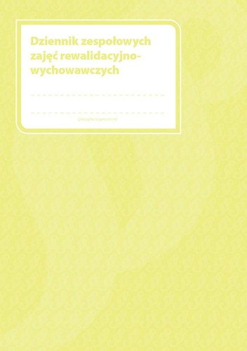 Dziennik zespołowych zajęć rewalidacyjno-wychowawczych MEN-ZRW/2016