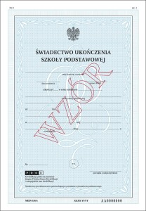 MEiN-I/8/1 - formularz świadectwa szkolnego (numerowane)