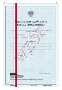 MEiN-I/9-w/1 - formularz świadectwa szkolnego (numerowane)