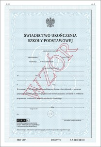 MEiN-I/10/1 - formularz świadectwa szkolnego  (numerowane)