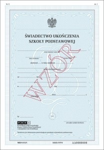 MEiN-I/11/1 - formularz świadectwa szkolnego  (numerowane)