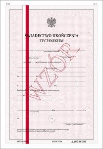 MEiN-I/22-w/2 - formularz świadectwa szkolnego  (numerowane)