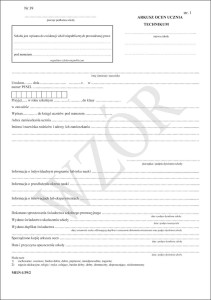 MEiN-I/39/1 Arkusz ocen wypisywany ręcznie 