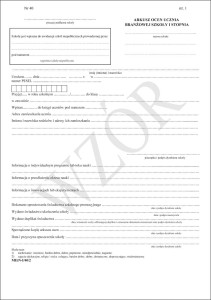 MEiN-I/40/1 Arkusz ocen wypisywany ręcznie 