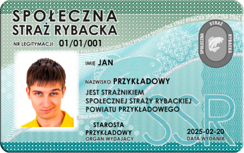 Legitymacja Strażnika Społecznej Straży Rybackiej z personalizacją - wzór 2024