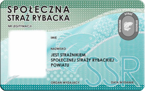 Legitymacja Strażnika Społecznej Straży Rybackiej, czysty blankiet niespersonalizowany, na karcie PCV - wzór 2024