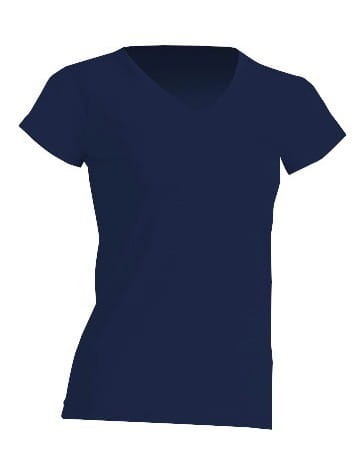 Koszulka damska (t-shirt) z krótkim rękawem - REGULAR LADY COMFORT V-NECK - kolor granatowy (NAVY)