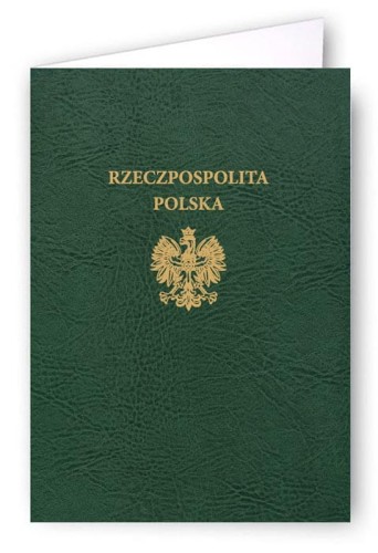 Rzeczpospolita Polska - Okładka Quasi "złocona skóropodobna" z kartonu DB007 - kolor zielony