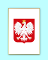  Godło Rzeczpospolitej Polskiej (Godło Polski) - rozmiar 60 cm x 90 cm w dużej, aluminiowej ramie (różne kolory ram)