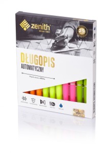 Długopis automatyczny Zenith 7 Fluo - box 10 sztuk mix kolorów