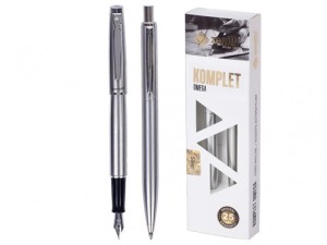 Komplet Zenith Silver w etui - pióro wieczne + długopis