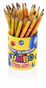 Kredki ołówkowe Jumbo trójkątne tęczowe - drum 36 kolorów