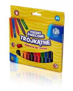 Kredki świecowe trójkątne 12 kolorów