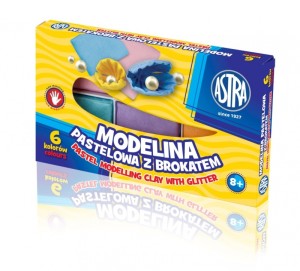 Modelina pastelowa z brokatem Astra 6 kolorów