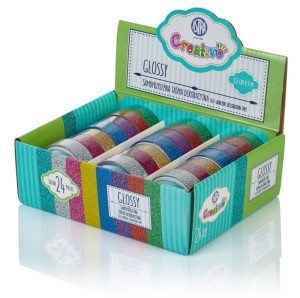 Taśma dekoracyjna brokatowa Glossy - display 24 sztuki