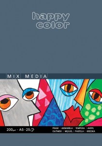 Blok MIX MEDIA, ART, A5, 25 ark, 200g, Happy Color