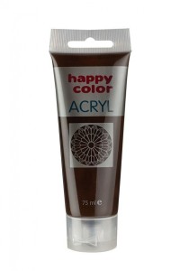 Farba akrylowa 75ml, ciemnobrązowy, Happy Color