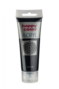 Farba akrylowa 75ml, czarny, Happy Color