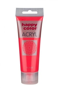 Farba akrylowa 75ml, czerwony fluo, Happy Color