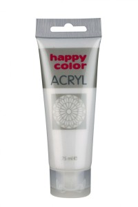 Farba akrylowa 75ml, srebrny, Happy Color