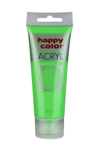 Farba akrylowa 75ml, zielony fluo, Happy Color
