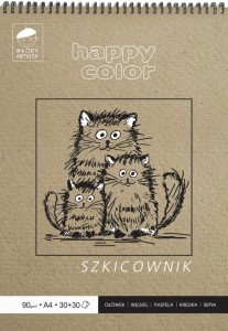 Szkicownik na spirali Młody Artysta, A4, 60 ark, 80/90g, Happy Color