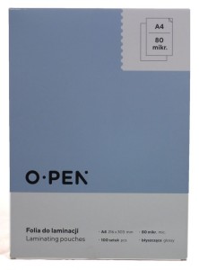 FOLIA DO LAMINACJI A4 216x303mm 80mic 100szt